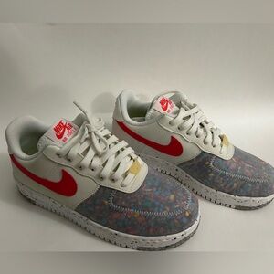 Nike Air Force 1 Crater in Summit White/Siren Red - Worn Once